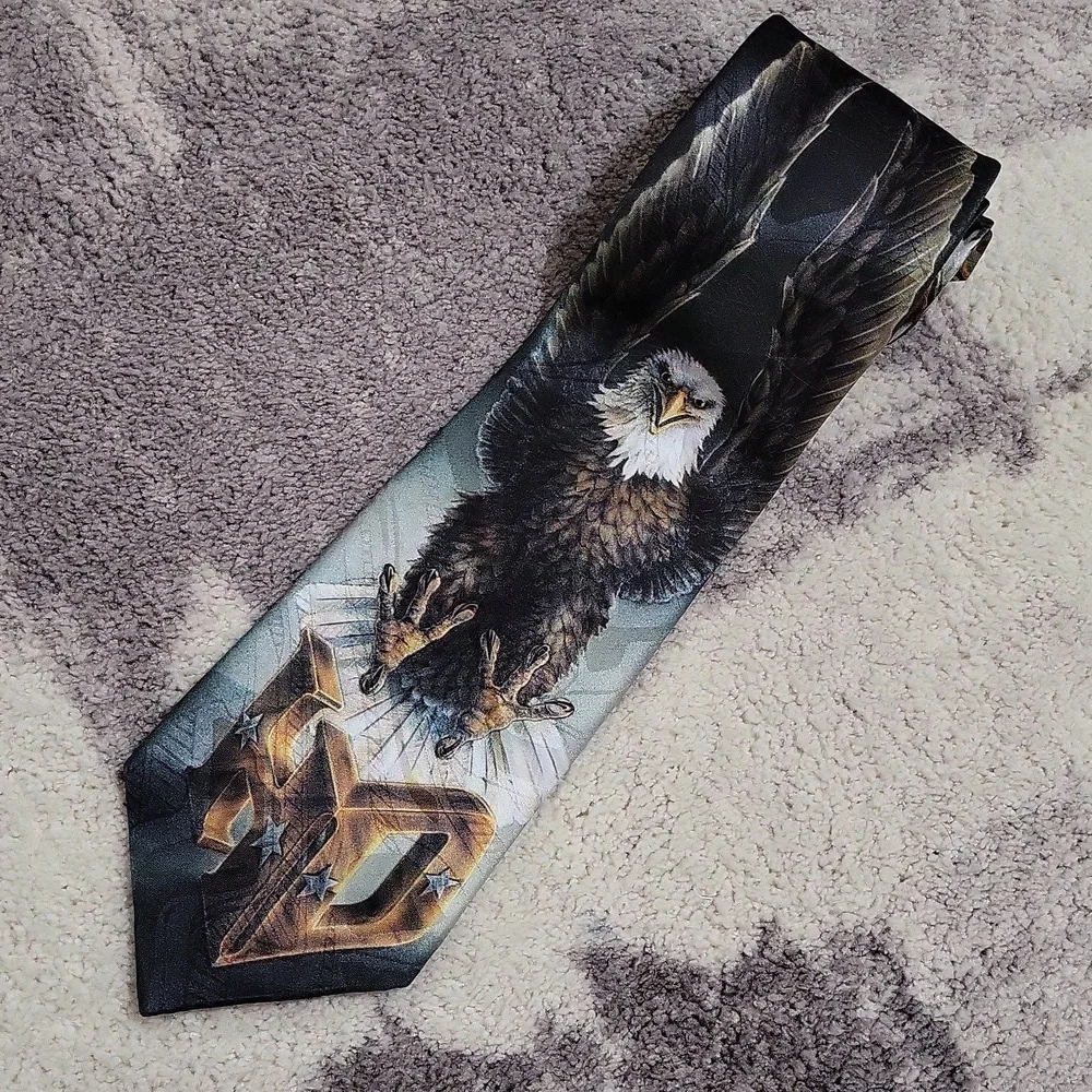 Vintage Harley Davidson Ralph Marlin Touchdown Eagle Neck Tie